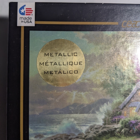 Puzzle Metallic 750 pc Nature Cottage Kinkade A New Day Dawning Special Edition - Picture 5 of 9